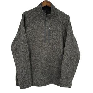 Eddie Bauer Men Quarter Zip Pullover Jacket XXL Gray Fleece Lined Hiking Outdoor